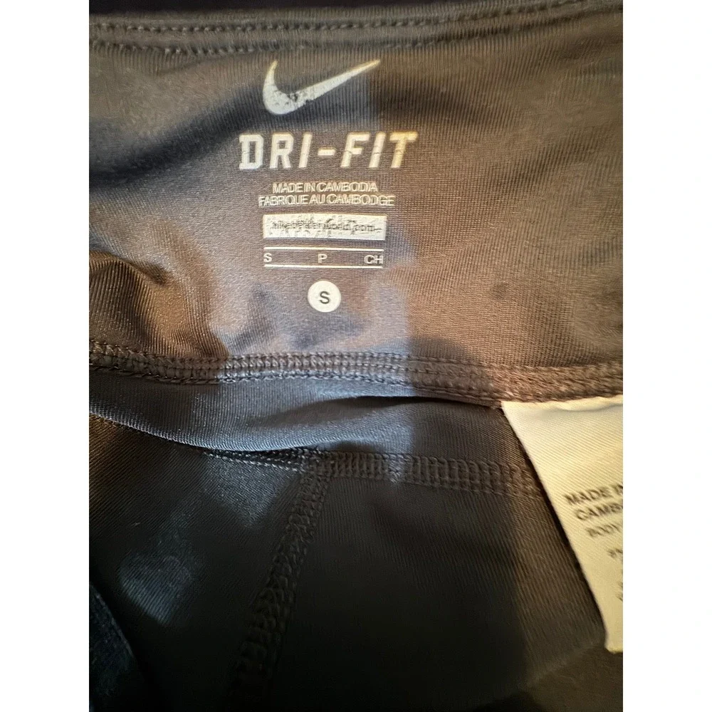 Nike Dri-FIT Womens Running Leggings Zipper Pocket Crop Tights Sz S *Flawed*